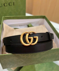 Thắt lưng nữ GG cổ điển cao cấp 2.0cm – khóa logo GG mạ vàng sang trọng, da hai mặt luxury Ý