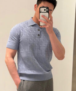 Áo Polo Fendi FF Jacquard Cao Cấp - Dệt Kim 100% Cotton, Sang Trọng, Authentic 1:1