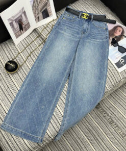 Quần Jeans Nữ Jacquard Kim Cương 2026 – Form Chuẩn Tôn Dáng | Denim Cao Cấp Authentic 1:1